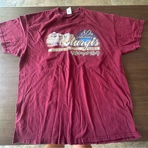 Sturgis 80th Anniversary Maroon T-Shirt